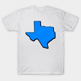 Bright Blue Texas Outline T-Shirt